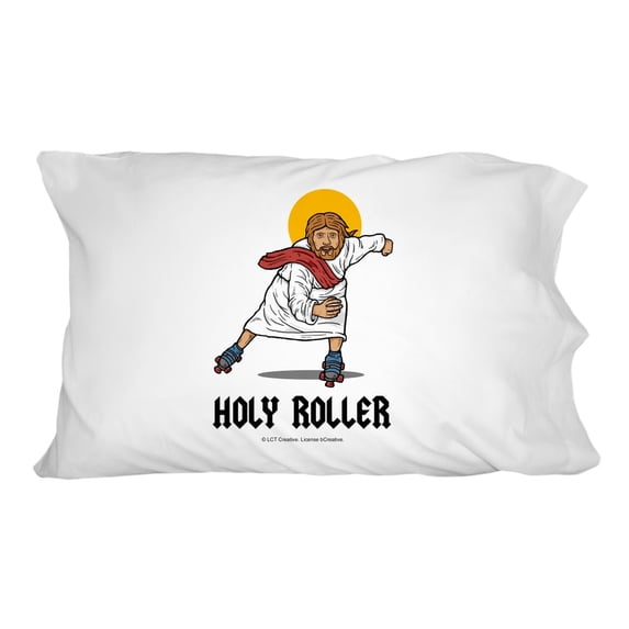 Holy Roller Jesus Roller Skating Funny Humor Novelty Bedding Pillowcase