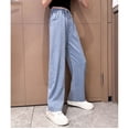 thumbnail image 5 of ITSAME Girls Straight Leg Jeans, Loose Fit High Waist Fashion Embroidery Summer Casual Denim Pants Blue Size 9, 5 of 9