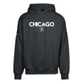 thumbnail image 2 of Men's Levelwear Black Chicago Blackhawks Contact City Capsule Pullover Hoodie, 2 of 3