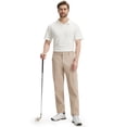 thumbnail image 6 of MASKERT Men's Golf Casual Pants Classic Fit Flat Front Design 29-inch Comfortable and Lightweight Stretchy Elegant Dress Pants with Pockets, 6 of 6