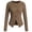 Coffee, variant on Women's Round Neck Slim Fitted Button Up Long Sleeve Ribbed Knit Cardigan Sweater Jacket, Lightweight Soft Skin-Friendly Business Casual Work Layering for Fall Winter Daily Beige