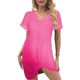 thumbnail image 1 of Vestido de punto para mujer - Vestido corto de playa con cuello en V y manga corta para piscina/fiesta en la playa, 1 of 4