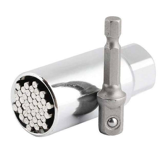 2Pcs 7-19mm/0.3-0.7in Universal Socket Grip 3/8in Multifunction Ratchet Wrench Power Drill Tool Gift