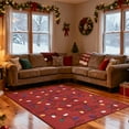thumbnail image 2 of RUGKING Christmas Rug for Living Room Bedroom 4x6 Red Holiday Decorative Rug for Dining Room Foyer Colorful Christmas Lights Printed Xmas Decor Washable Non Slip, 2 of 8