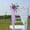 Purple, variant on 10PCS Wedding Chair Decorations Aisle Artificial Flowers Rose Garland with Hanging Ribbons for Ceremony Reception Arrangement Party Wedding Decor(Purple)