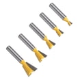 thumbnail image 1 of MesaSe 5pcs 8mm Shank Router Bits Set  Shank Carbide Dovetail Joint Router Bit Set Woodworking Cutter Tool, 1 of 21