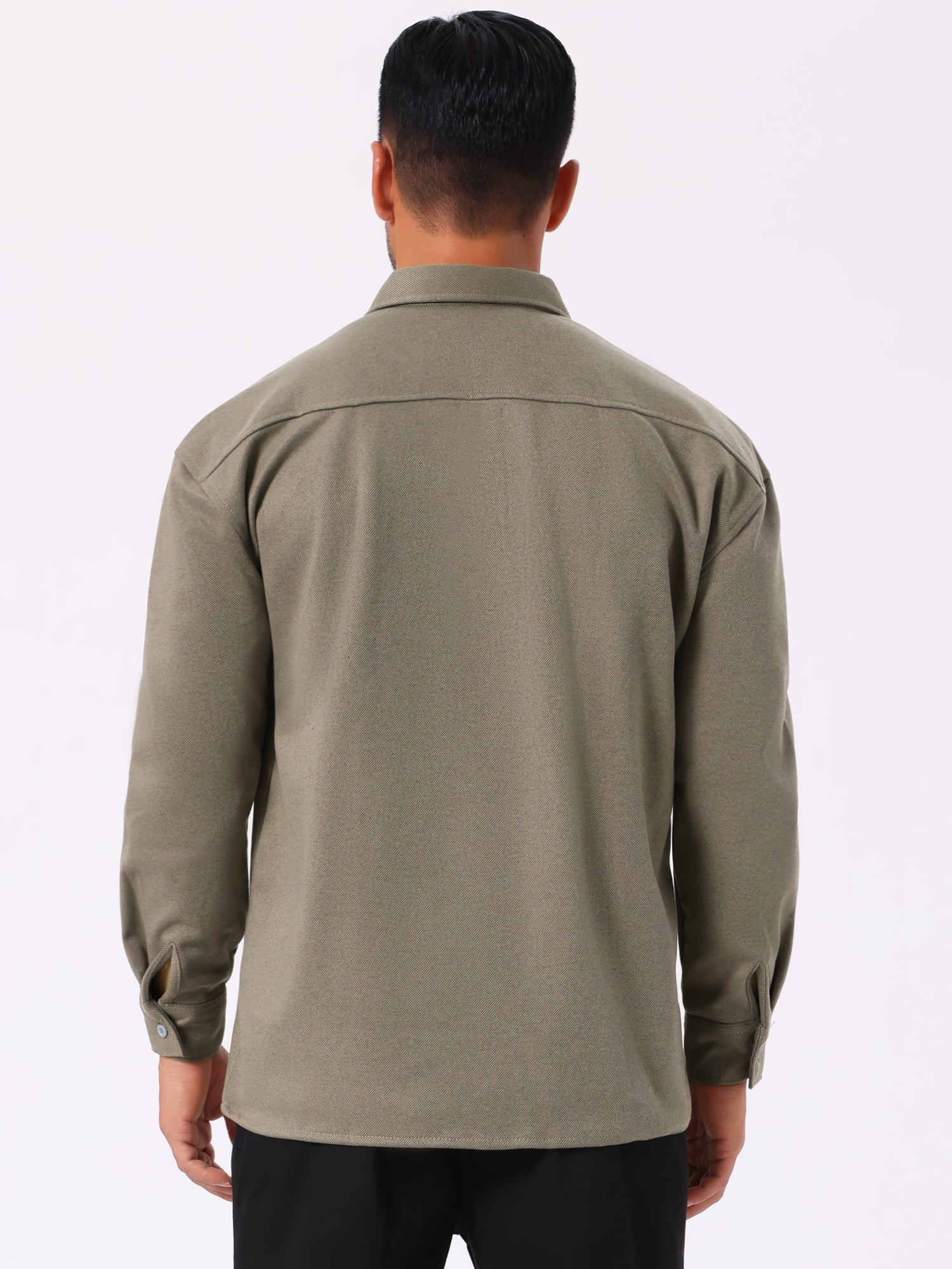 DARING DIVA Long Sleeve Button Solid Color Casual Work Jacket XL Gray Khaki