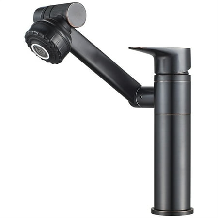 

Brass Black 360 Rotating Single Hole Multifunctional Hot and Cold Water Faucet Home Improvement Black