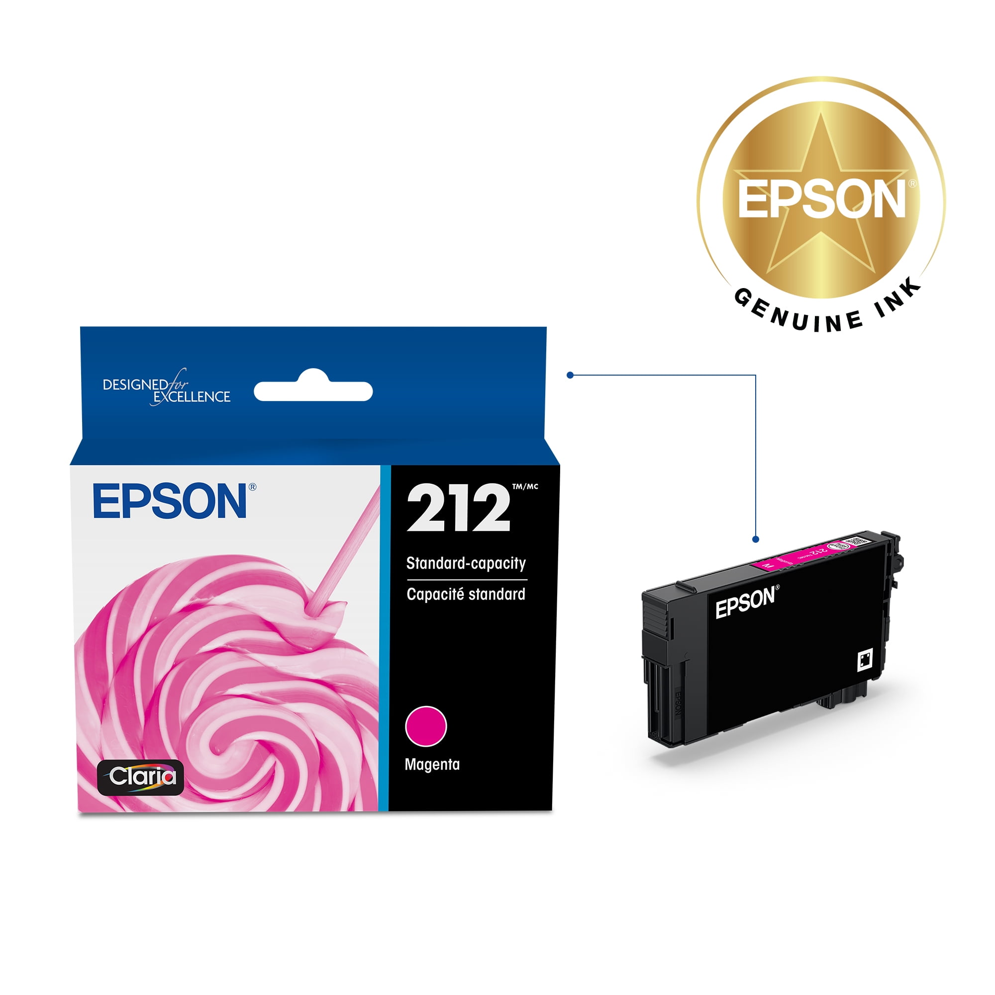 Epson 212 Standard-capacity Magenta Ink Cartridge compatible with XP4105 & WF2850