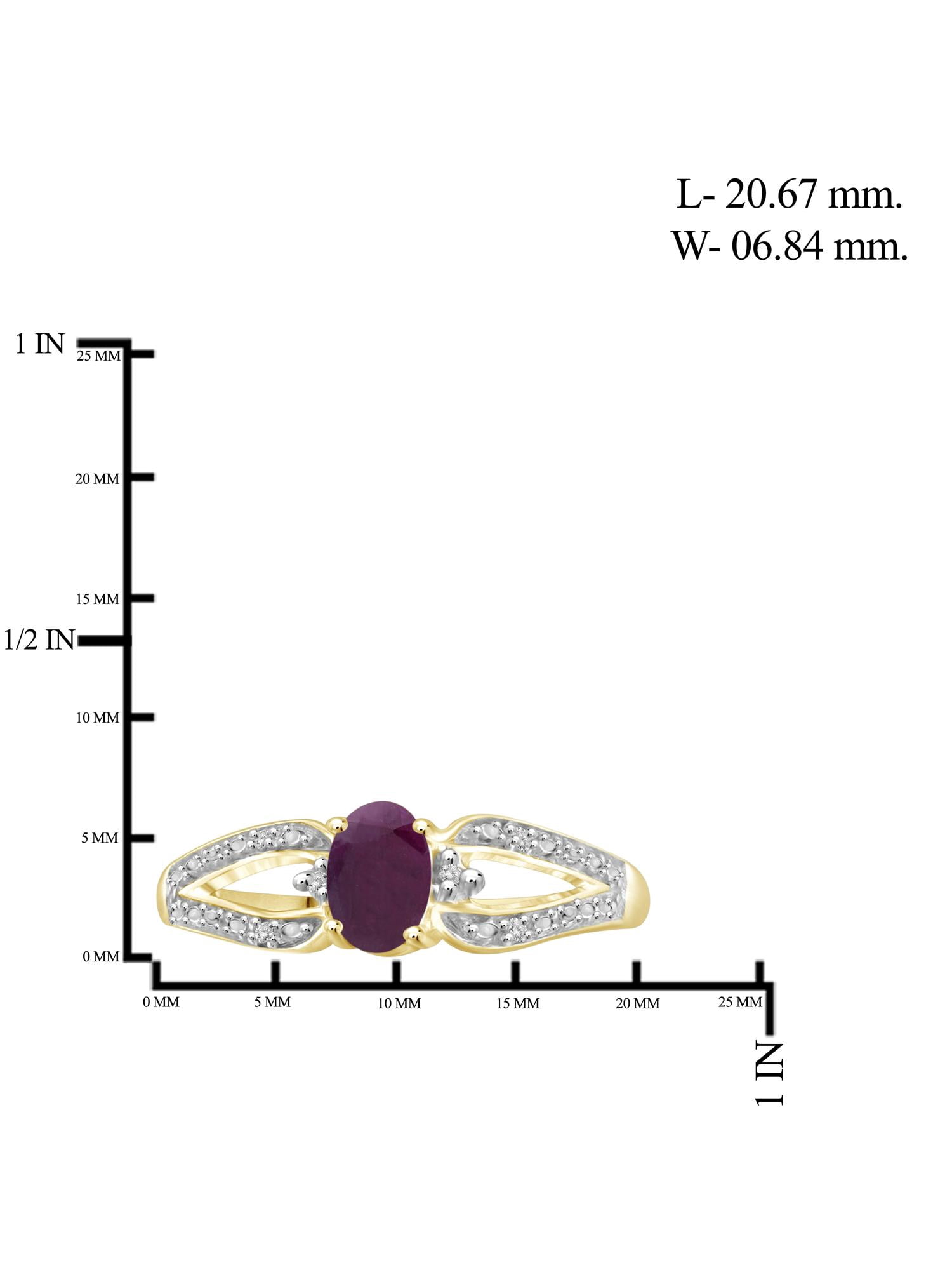 JewelersClub Ruby Ring Birthstone Jewelry – 0.50 Carat Ruby 14K Gold Plated Silver Ring Jewelry with White Diamond Accent – Gemstone Rings with Hypoallergenic 14K Gold Plated Silver Band