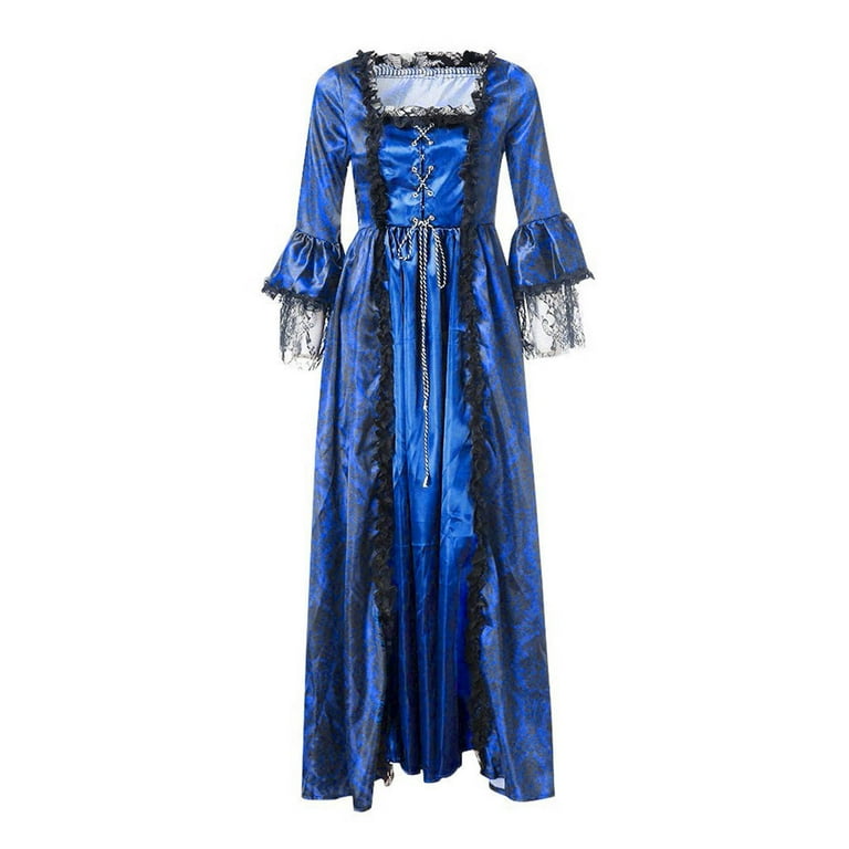 halloween costume with navy blue dress Renaissance Medieval NAVY Blue Velvet "Gabriella" Dress Clothing Bodice Skirt Pearl Detachable sleeves HALLOWEEN COSTUME Madrigals #1