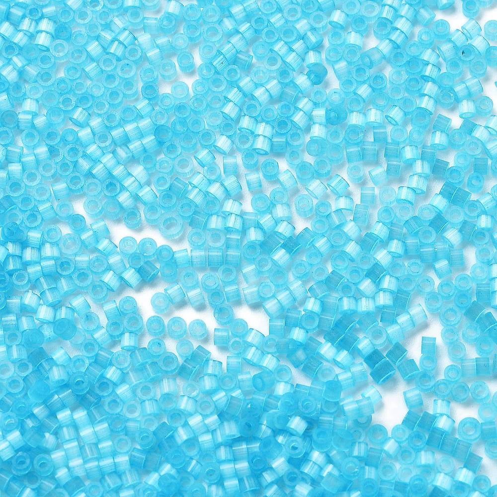 1pound Imitation Cat Eyes Glass Seed Beads Dyed Cylinder Deep Sky Blue 1.6x1.3mm Hole: 0.8mm about 60000pcs/pound