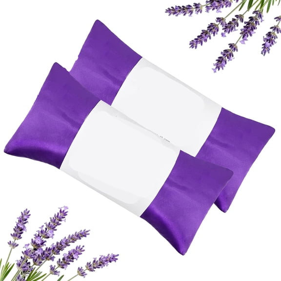 DUPAI Lavender Eye Pillow for Relaxation, Yoga, Sleeping, Washable Weighted Eye Mask with Natural Flaxseeds & Lavender for Headache, Sinus, Dry Eyes Relief, Meditation Accessories, 2Pk