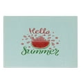 thumbnail image 3 of Hello Summer Cutting Board, Cartoon Design Print and a Seemingly Juicy Watermelon Slice with Funky, Decorative Tempered Glass Cutting and Serving Board, Small Size, Multicolor, by Ambesonne, 3 of 5