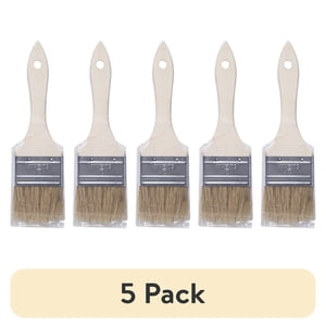 Natural Bristle Flat Chip Brush, 2 Inch (5 Pack)