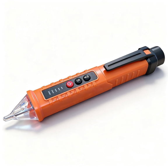 GJX Voltage Tester, Non-Contact Voltage Detector, Electrical Tester, 3 Ranges Ac 12V/48V/70V-1000V, Live/Null Wire Tester with Buzzer Alarm and Flashlight, Wire Breakpoint Finder - Orange