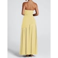 thumbnail image 6 of Strapless Halter Drop Waist Bridesmaid Dresses for Women with Scarf Split Formal Evening Light Yellow L, 6 of 7