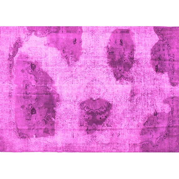 Ahgly Company Indoor Rectangle Abstract Pink Contemporary Area Rugs, 8' x 10'
