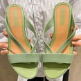 thumbnail image 5 of Viluyesy Womens Wedge Sandals, Open Toe Soft Sole Slip-On Summer Casual Elegant Slippers Green, 5 of 5