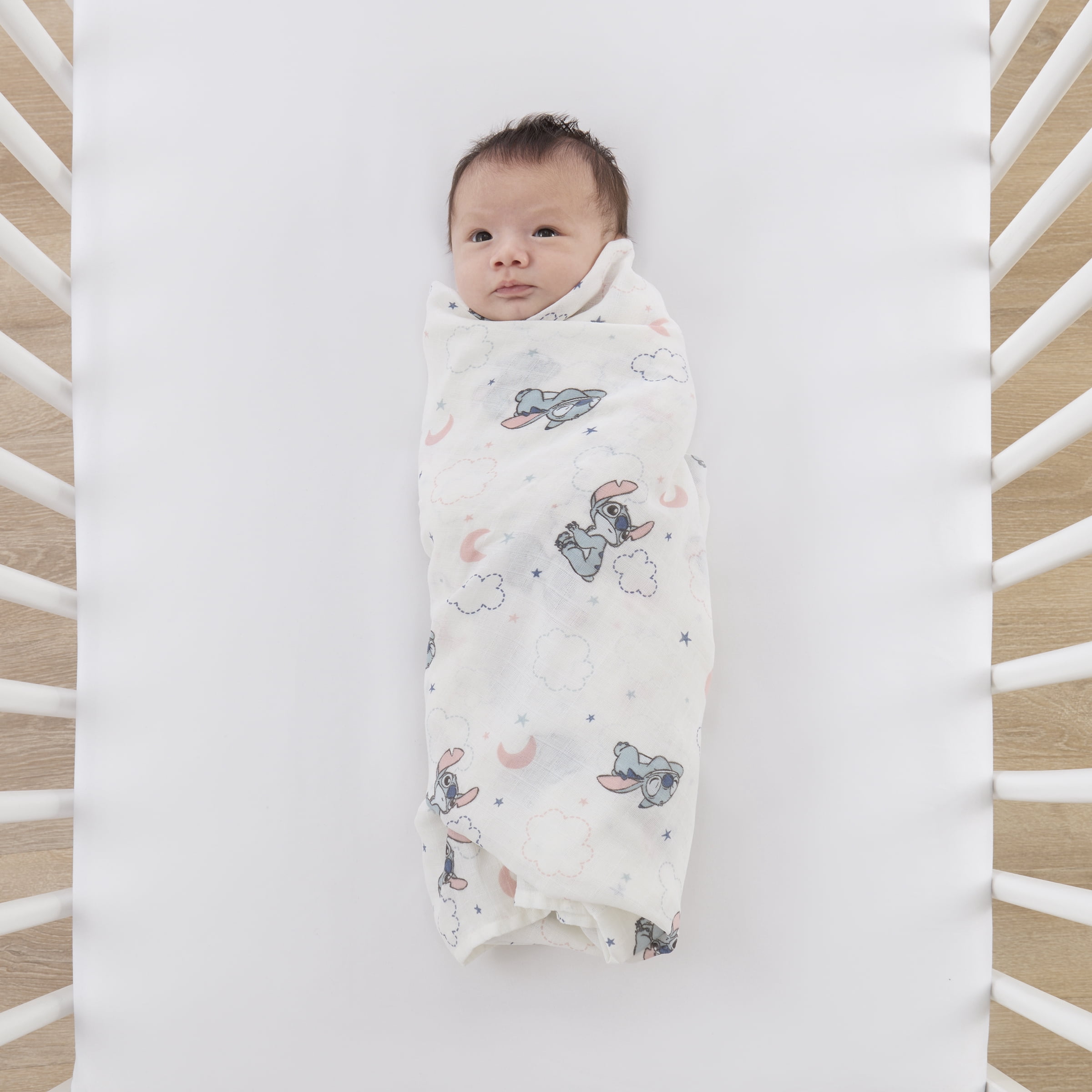 Stitch 2pk Muslin Swaddle, 100% Cotton, Blue, Infant Boy