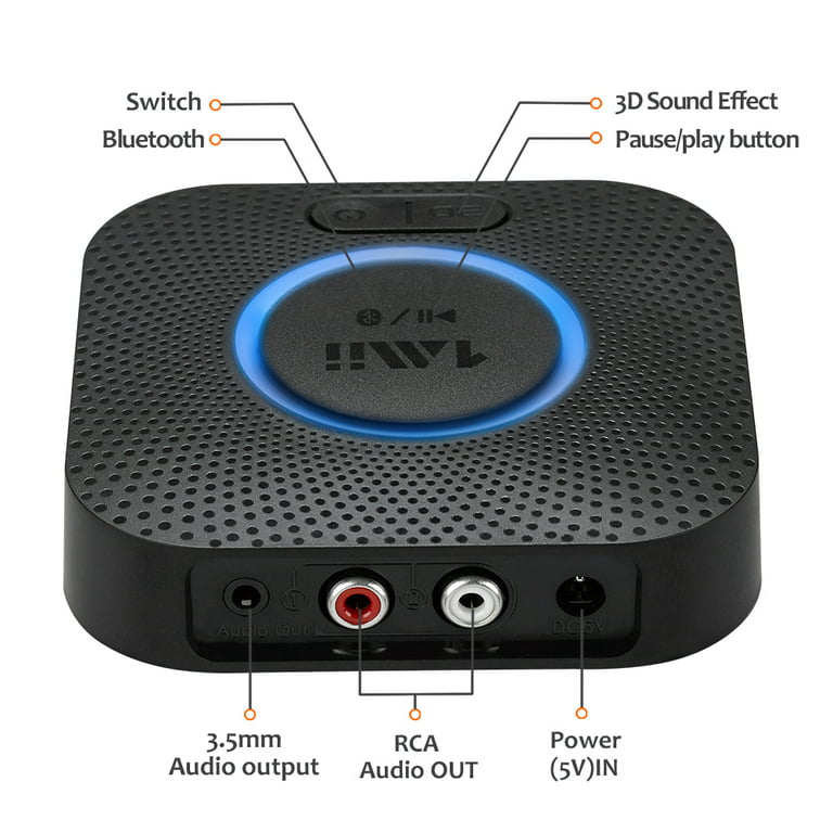 [Actualizado] Receptor Bluetooth 1Mii B06 Plus, adaptador de audio  inalámbrico HiFi, receptor Bluetooth 5.0 con aptX envolvente 3D de baja  latencia