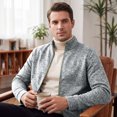 thumbnail image 7 of Mens Zip Up Sweatshirt Without Hood Fall Fashion Jackets Zipper Mock Neck Coat Casual Long Sleeve Top With Pockets, 2XL, 7 of 7