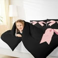 thumbnail image 5 of Feelyou Black Pink Bowknot Bedding Comforter Set for Girls, Kawaii Bow-tie Ribbon Twin Comforter Sets, Cute Princess Style Reversible Bedding Set, Lightweight Room Decor, 2 Pieces, 5 of 9