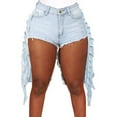 thumbnail image 3 of Xixinqiwan Plus Size Jeans Shorts for Women High Waisted Stretchy Sexy Butt-Lifting Hot Denim Shorts for Curvy Women, 3 of 9