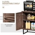 thumbnail image 4 of HOMCOM Sideboard Buffet Cabinet, Chevron Double Door Kitchen Cabinet, Accent Cabinet with Adjustable Shelf, Walnut, 4 of 6