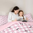 thumbnail image 4 of spefrowx Pink Coquette Plaid Twin Comforter Sets for Teens, Kawaii Cartoon Bow Bedding Set, Pink Reversible, 2pcs, 1 Comforter and 1 Pillowcase, 4 of 6