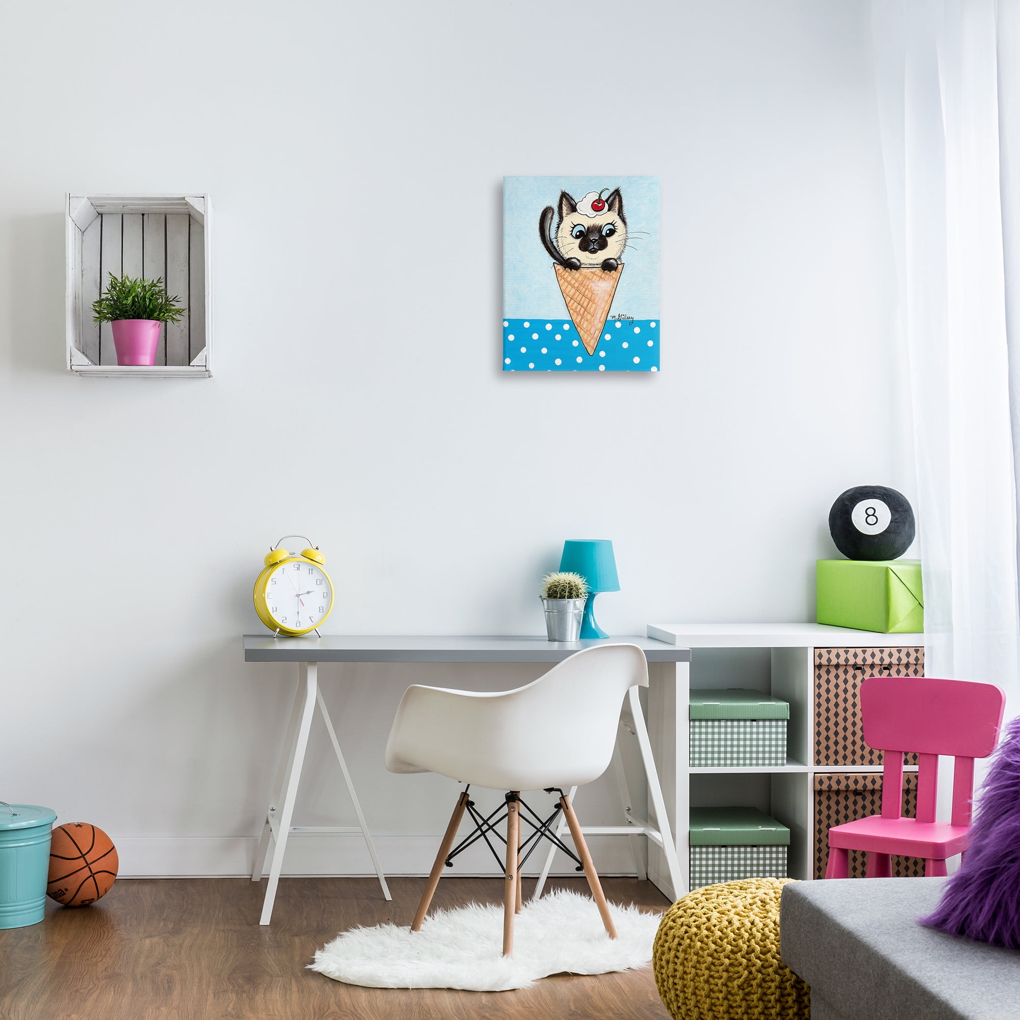 Stupell Industries Kitten Sundae Cone Animals & Insects Painting Gallery Wrapped Canvas Art Print Wall Art, 16 x 20