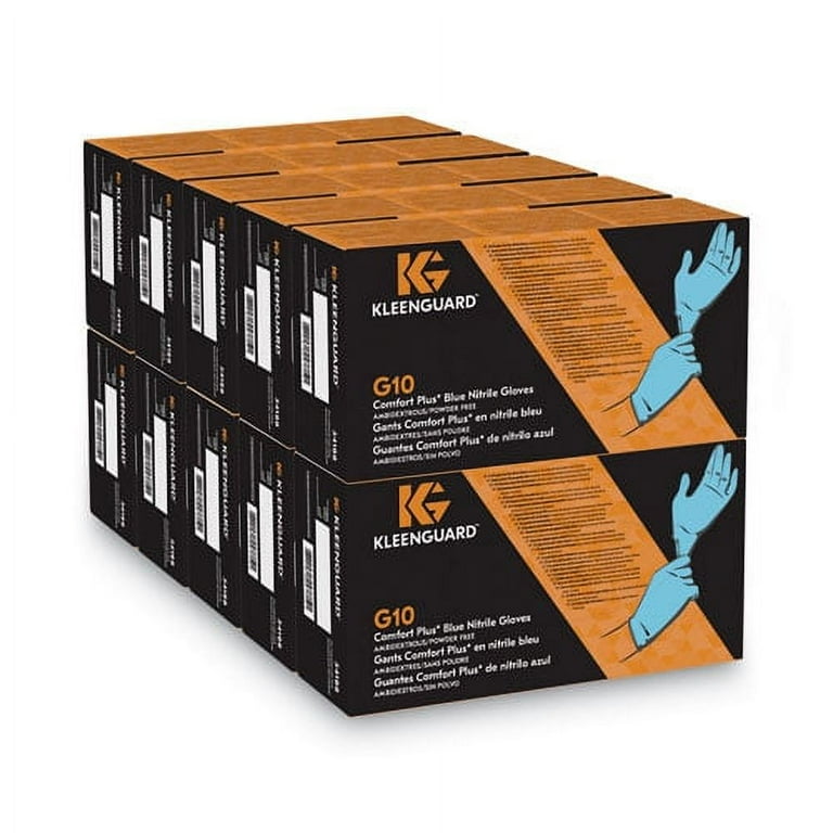 G10 Comfort Plus Blue Nitrile Gloves, Light Blue, Large, 100/Box G10 Comfort Plus Blue Nitrile Gloves, Light Blue, Large, 100/Box