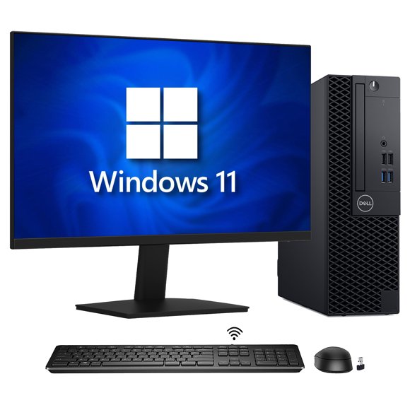 Dell OptiPlex 3070 SFF Windows 11 Pro Desktop Computer - Intel Hexa Core I5-9500 CPU Up to 4.40GHz | 16GB DDR4 RAM | 2TB NVMe SSD | HDMI 24 inch FHD Monitor (Refurbished)