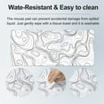 thumbnail image 4 of 11.8x31.5 Inches Topographic Contour Large Gaming Mouse Pad Mat with Stitched Edge Non-Slip Rubber Base Washable Resilient for Office Computers Laptop Table Mouse Pads Mats Accessory (White-3), 4 of 6
