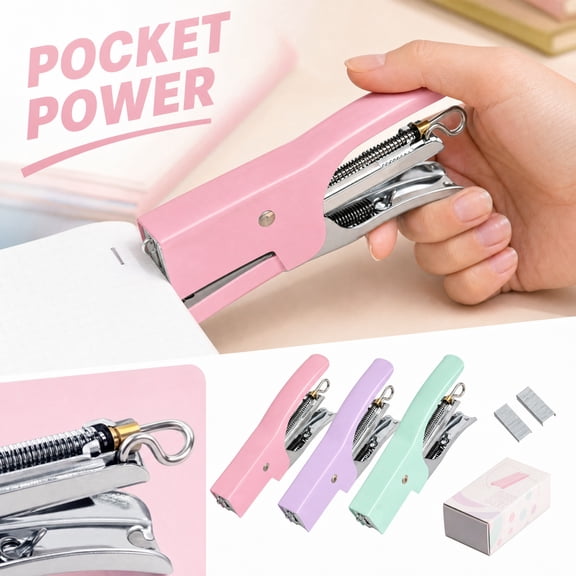 Purple Plier Stapler for Office School and Home Desk Accessories Supplies (Purple)