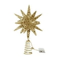 thumbnail image 2 of Christmas Tree Topper, Plug in 3D Starburst Xmas Lighted Star Tree Topper, Remote Control & Timer Light Up Vintage Moravian Tree Topper for Christmas Decoraiton, Warm Light, Champagne Gold , 11.4", 2 of 6