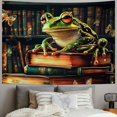 thumbnail image 2 of BCIIG Frog Tapestry Vintage Bookshelf Tapestries Retro Book Tapestry Aesthetic Plants Mushroom Tapestry Fantasy Animal Tapestry Wall Hanging for Bedroom 40x60inch, 2 of 6