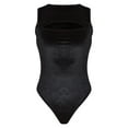 thumbnail image 5 of Black Velvet Cut out Sleeveless Bodysuit, 5 of 16