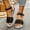 Black, variant on Women's Crochet Lace-Up Wedge Sandals, Open Toe with Ankle Strap, Comfort Platform Footwear White 36
