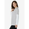 thumbnail image 3 of Woman Within Plus Size Layered-Look Crewneck Tee, 3 of 5
