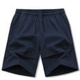 thumbnail image 2 of Fancifize Teen Boys Athletic Shorts Quickly Dry Wide Leg Elastic Drawstring Waist Sweat Shorts Kids Workout Shor Pants 7-19 Years,Navy, 2 of 7