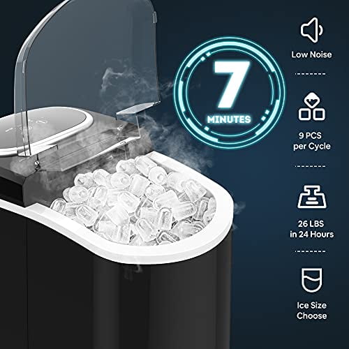 Buy Ice Maker Machine Countertop, Portable Ice Maker with 26lbs/24Hrs