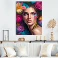 thumbnail image 2 of Designart Floral Sensual Woman Portrait V Canvas Wall Art, 2 of 5
