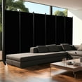 thumbnail image 6 of YASRKML 6FT 6 Panel Rolling Room Divider, Self-lockable Room Dividers and Folding Privacy Screens with Wheels, Partition Privacy Screens , Portable Wall Divider for Room Separation, Black, 6 of 6