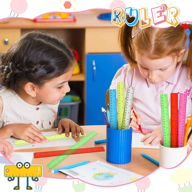 Yubnlvae Ruler 12 inch, Kids Ruler for School, with Centimeters and Inches  Standard Ruler, Clear Ruler, School Supplies 1 Pack School Rulers