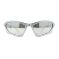 thumbnail image 2 of Trendy Iconic 90s Wrap Around Sport Plastic Sunglasses Light Silver Mirror, 2 of 4