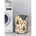 thumbnail image 3 of Christmas Laundry Bag, Fir Tree Garland and Bells Ornaments Xmas Themed Cartoon Seasonal Holiday, Hamper Basket with Handles Drawstring Closure for Laundromats, 13" x 19", Multicolor, by Ambesonne, 3 of 4