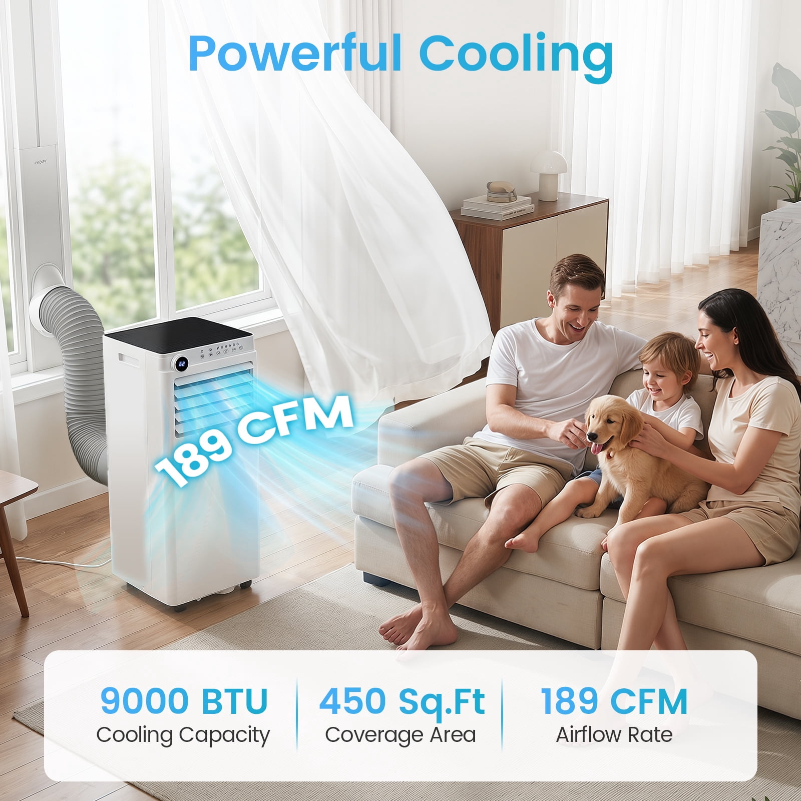Costway 9000 BTU Portable Air Conditioner,4-in-1 Portable AC Unit with Dehumidifier, Fan