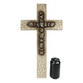 thumbnail image 5 of Rustic Country Western Faux Crackled Wood with Pebble Rock Stones Wall Cross, 5 of 5