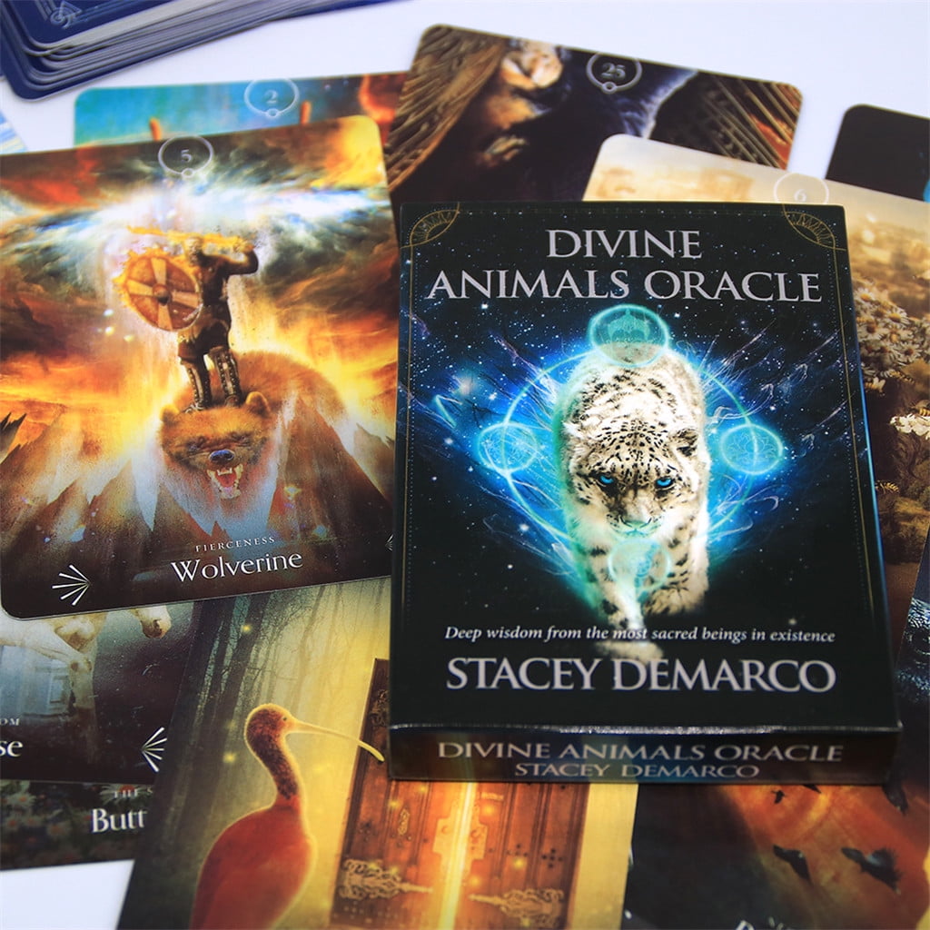 Divine Animals Oracle 44 Cards Deck Deep Wisdom Tarot Family Party Board Game 